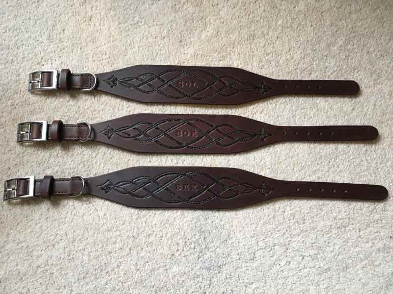Custom embossed whippet collars